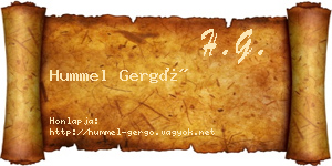 Hummel Gergő névjegykártya